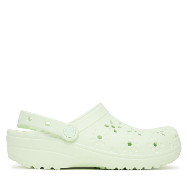 Klapki Crocs Classic Floral Cut-Out Clog - Zielony