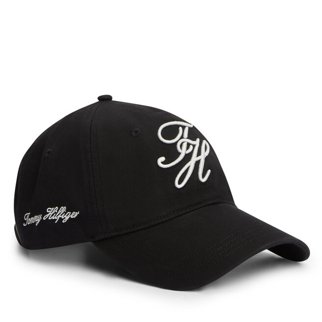 Czapka z daszkiem Tommy Hilfiger Logo Embroidery Baseball Cap AM0AM14120 Czarny -