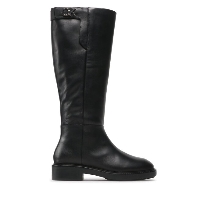 Calvin Klein Офицерки Calvin Klein Rubber Sole Knee Boot W Hw HW0HW01255 Ck Black BAX