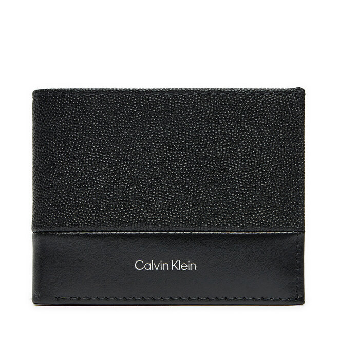 Duży Portfel Męski Calvin Klein Ck Must Bifold 5cc W/Coin - Czarny