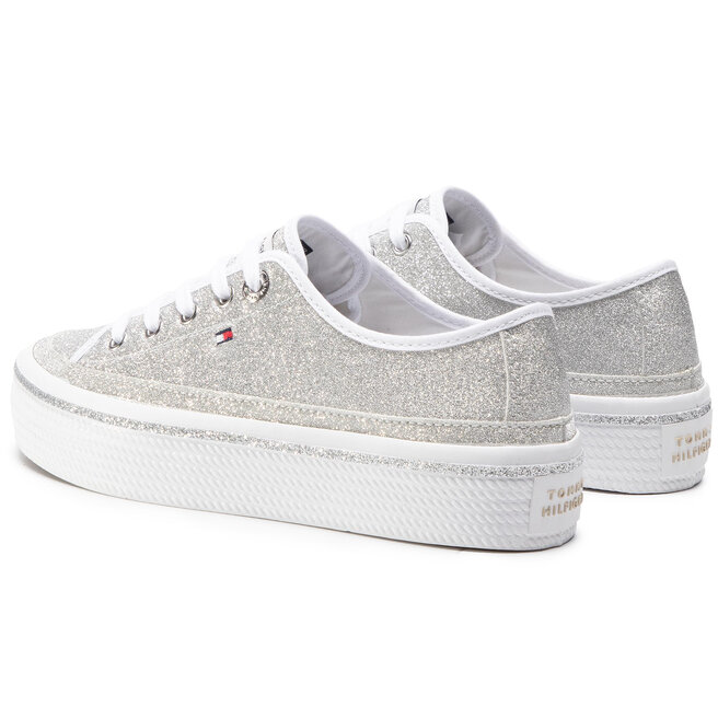 Tommy Hilfiger Αθλητικά Tommy Hilfiger Dressy Glitter Flatform Sneaker FW0FW050010IM Silver 0IM