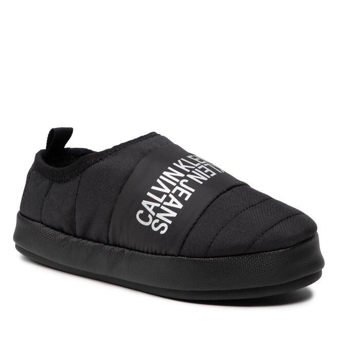Papuci de casă Calvin Klein Jeans Home Shoe Slipper W Warm Lining YW0YW00412 Black BEH BEH imagine noua