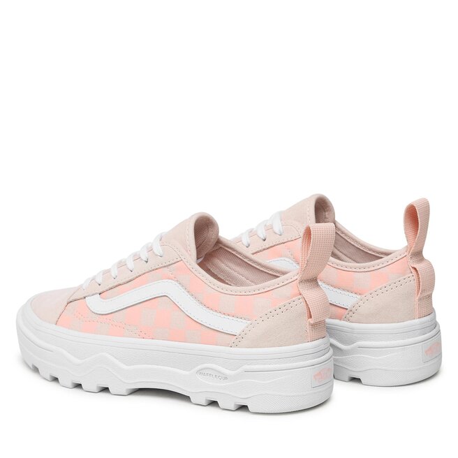 Vans online peach checkerboard