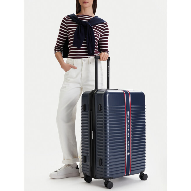 Walizka duża Beverly Hills Polo Club CEO-BHPC-L-006-08-NAVY Granatowy -