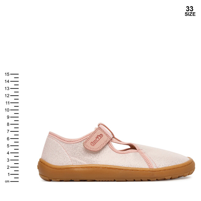 Kapcie Froddo Barefoot Canvas T-Bar G1700439-2 D Różowy - dziewczęce