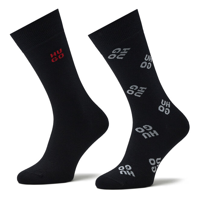 Hugo Set di 2 paia di calzini lunghi unisex Hugo 2p Rs Allover Cc 50484083 001