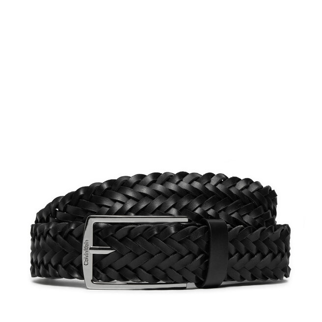 Pasek Męski Calvin Klein Ck Casual Elongated Braided 35mm - Czarny