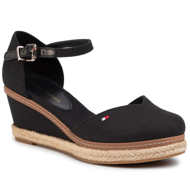 Tommy Hilfiger Espadrilles Tommy Hilfiger Basic Close Toe Mid Wedge FW0FW04787 Black BDS