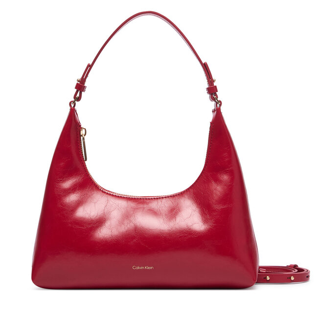 Torebka Calvin Klein Foil Logo Glossy Conv Shoulder B LV04F3737G Bordowy -