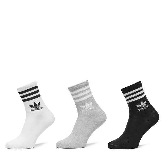 Zestaw 3 par wysokich skarpet unisex adidas Mid Cut Crew - Kolorowy