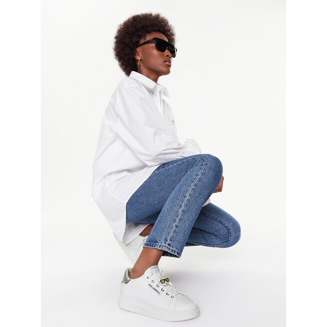 KARL LAGERFELD Сникърси KARL LAGERFELD KL62576K White Lthr W/Silver