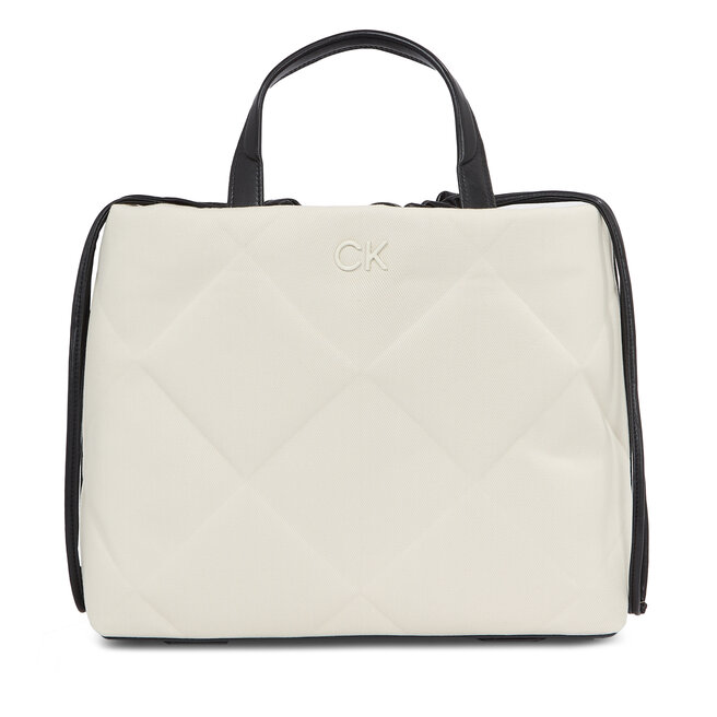 Torebka Calvin Klein Quilt Shopper_Canvas - K60K611756 Écru