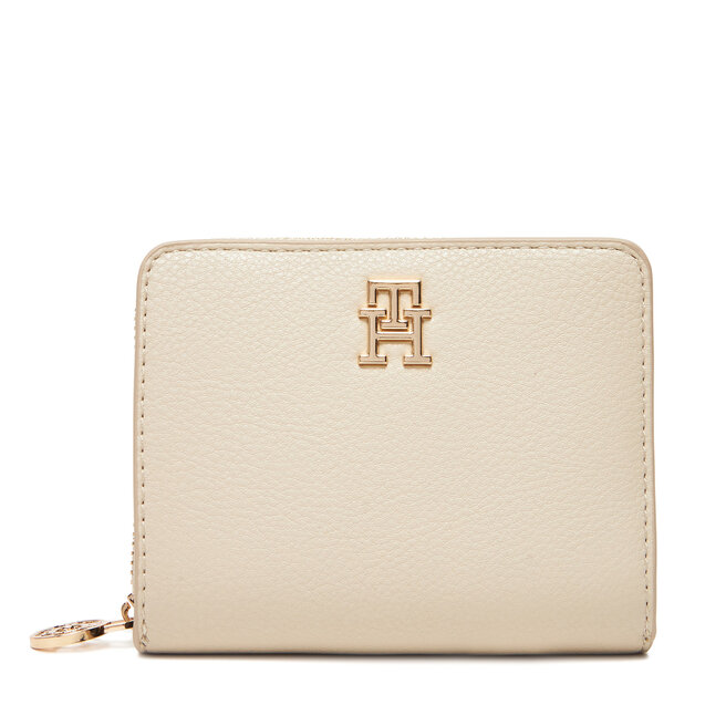 Mały Portfel Damski Tommy Hilfiger Th Distinct Med Za - Écru