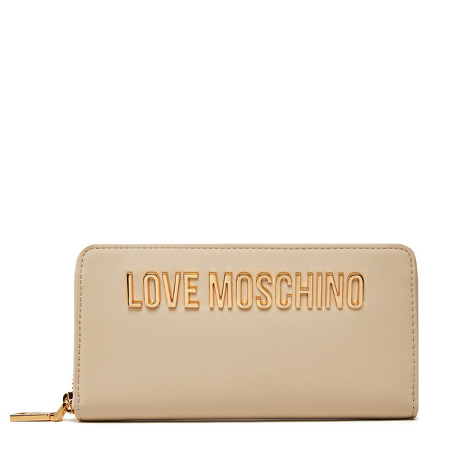 Duży Portfel Damski LOVE MOSCHINO - Beżowy