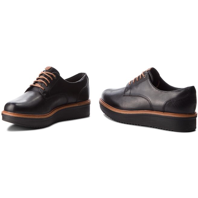 Clarks teadale rhea black leather on sale