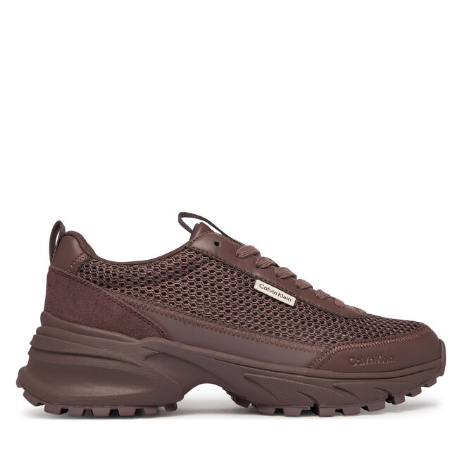 Sneakersy Calvin Klein Hike Runner Lup Lin Mesh HW0HW03000 Brązowy - kobiece