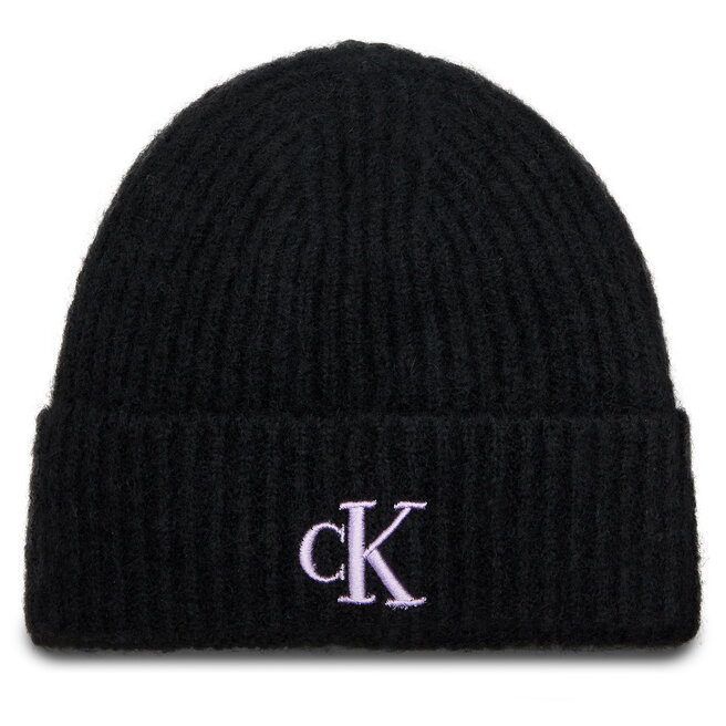 Czapka Calvin Klein Jeans Thick Embroidery Beanie - Czarny