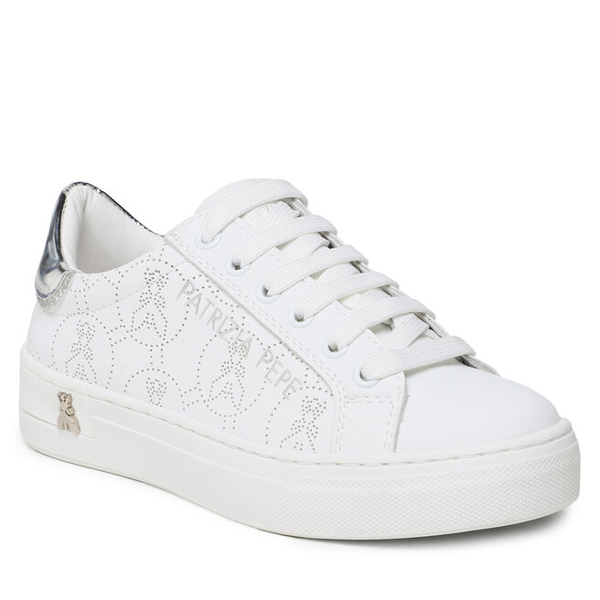 Patrizia Pepe Сникърси Patrizia Pepe PJ211.30 M Bianco/Argento