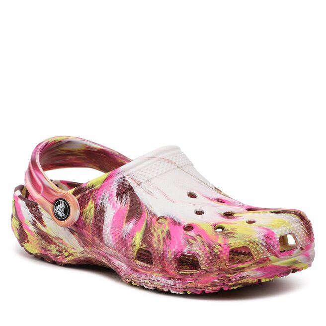 Electric pink multi tie dye hotsell crocs