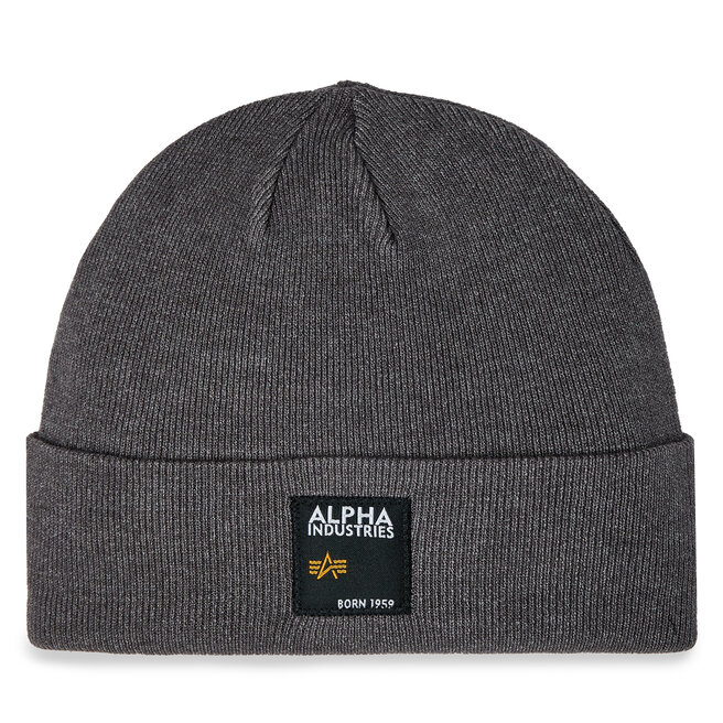 Czapka Alpha Industries Label Beanie - Szary