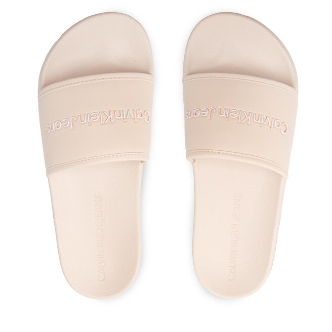 Calvin Klein Jeans Sandaler och Slip-ons Calvin Klein Jeans Slide Bold Institutional YW0YW00720 Tuscan Beige/Pink Blush 0GD