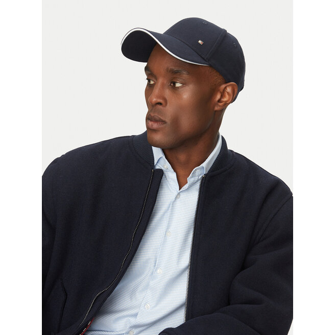 Czapka z daszkiem Tommy Hilfiger Corp Flannel - Granatowy