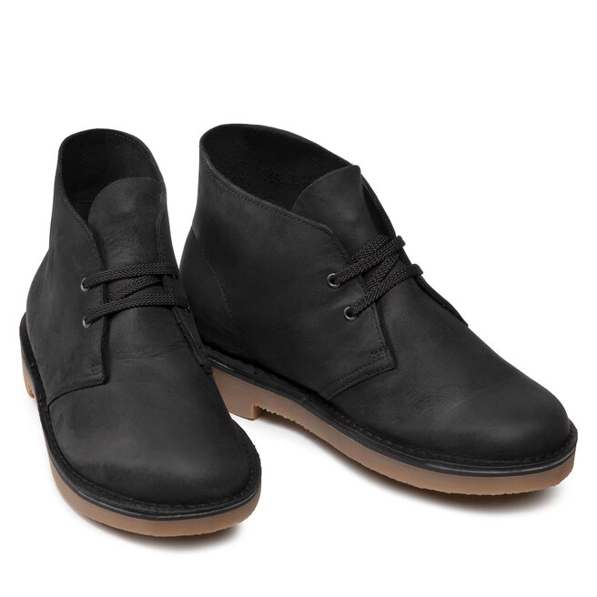 Clarks bushacre black leather discount