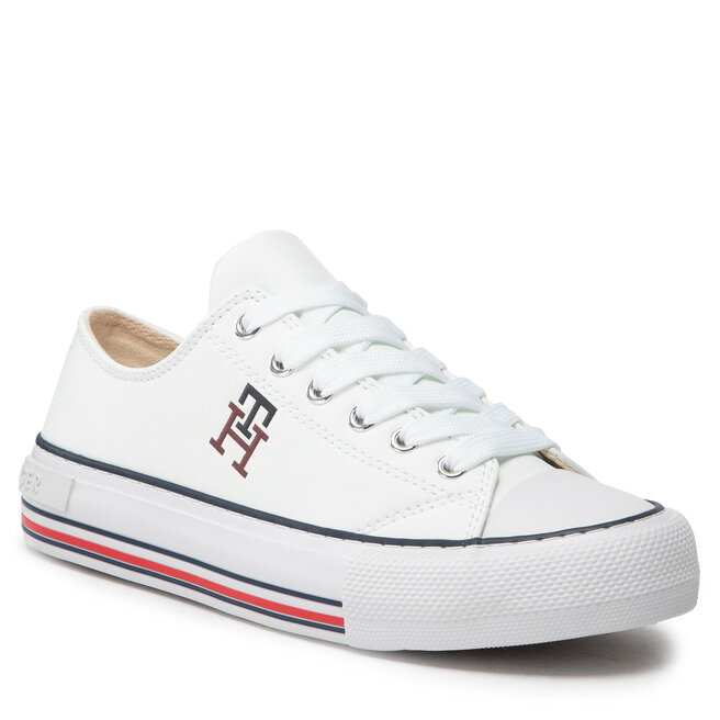 Teniși Tommy Hilfiger Low Cut Lace Up Sneaker T3A9-32287-1355 S White 100