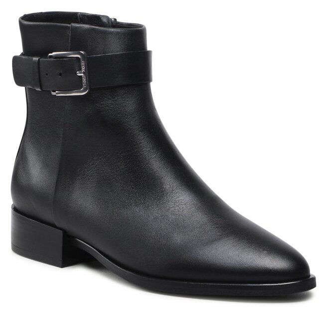 Botine Calvin Klein Almond Ankle Boot W Hw-Lth HW0HW01303 Ck Black BAX