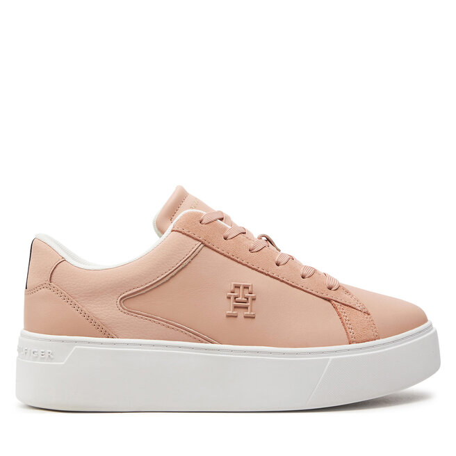 Sneakersy Tommy Hilfiger Th Platform Court Sneaker Nbk - Różowy