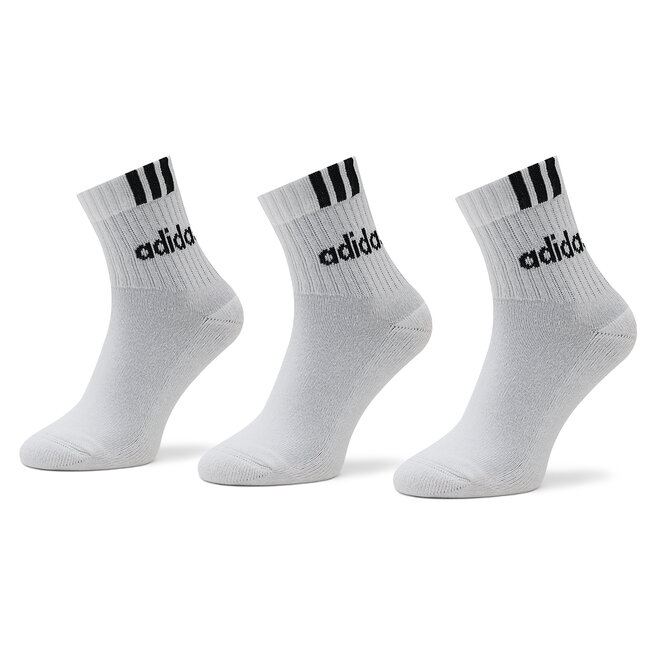 Skarpety wysokie unisex adidas 3-Stripes Linear Half-Crew Cushioned Socks 3 Pairs - Biały