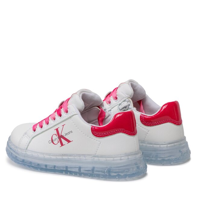 Calvin Klein Jeans Сникърси Calvin Klein Jeans Low Cut Lace-Up V3A9-80474-1434 White/Fuchsoa X030