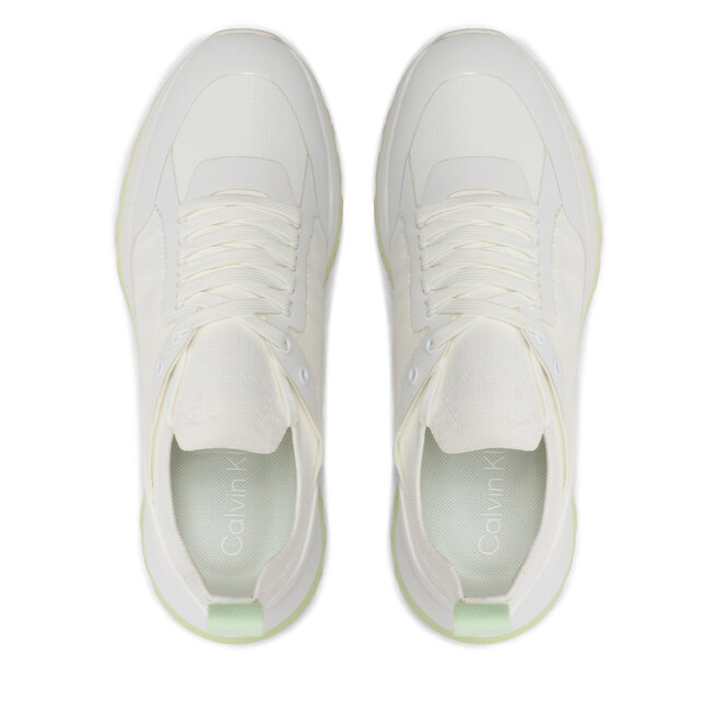 Calvin Klein Sneakers Calvin Klein Knit Runner Dynamic Lace Up HW0HW01446 White/Spirit Green 0IR