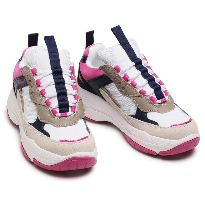 Laisvalaikio batai Calvin Klein Jeans Maya R0802 White/Medieval Blue/Hot  Pink/Taupe • Www.eavalyne.lt