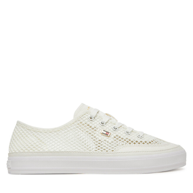 Sneakersy Tommy Hilfiger Th Open Mesh Vulc Sneaker - Biały