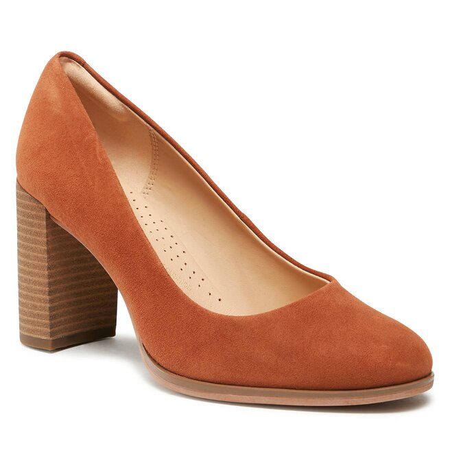 Scarpe basse Clarks Freva 85 Court 261747514 Caramel Suede