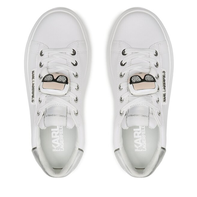 KARL LAGERFELD Сникърси KARL LAGERFELD KL62576K White Lthr W/Silver