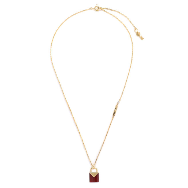 michael kors gold padlock necklace