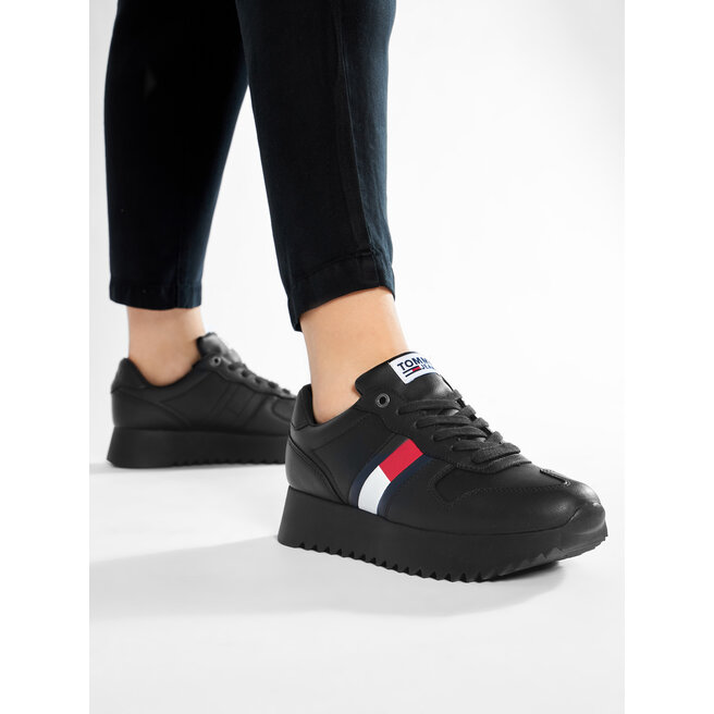 Sneakersy Tommy Jeans High Cleated Sneaker EN0EN01265 Black 990