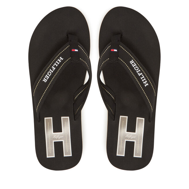 Japonki Tommy Hilfiger Hilfiger H Padded Beach Sandal - Czarny
