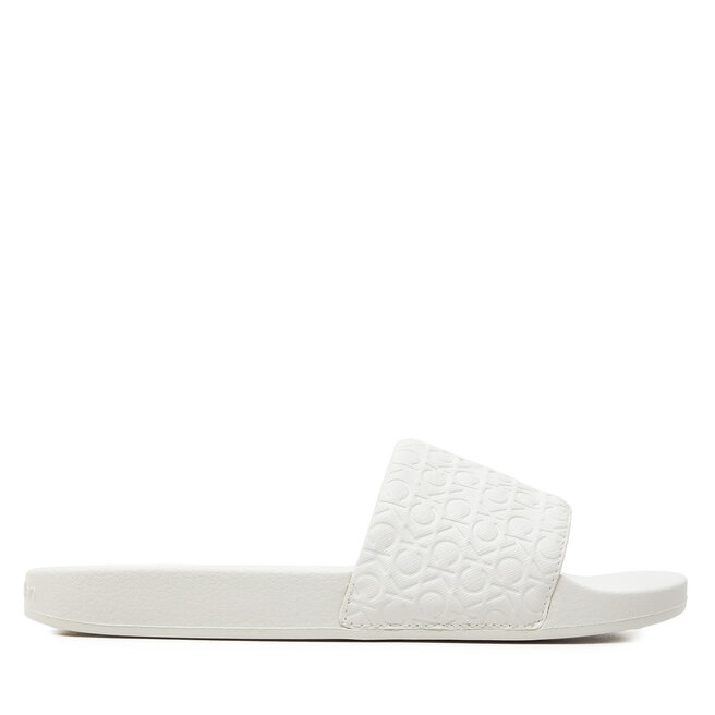 Klapki Calvin Klein Slide Saff Mono - Biały