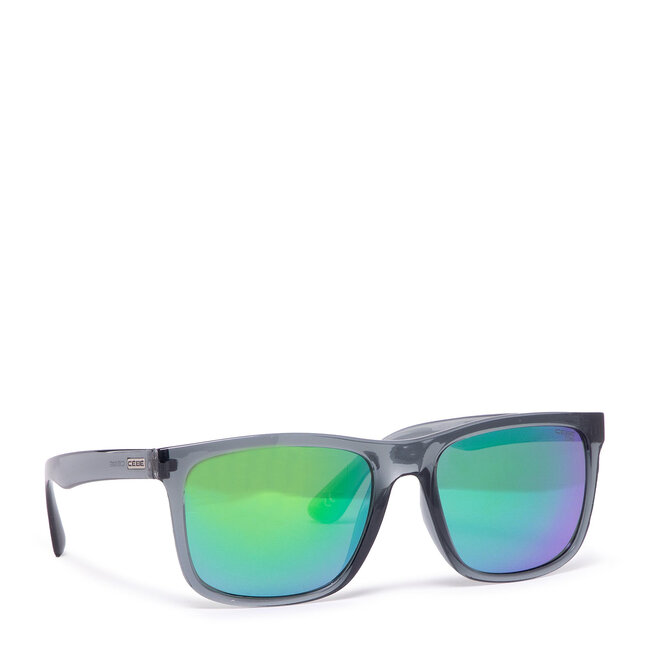 Lunettes De Soleil Cébé - Monture Noire & Fuchsia - Forme Rectangulaire - Verres Noirs - Occasion Homme