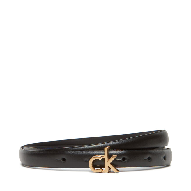 Pasek Damski Calvin Klein Ck Buckle Skinny Belt 15Mm - Czarny