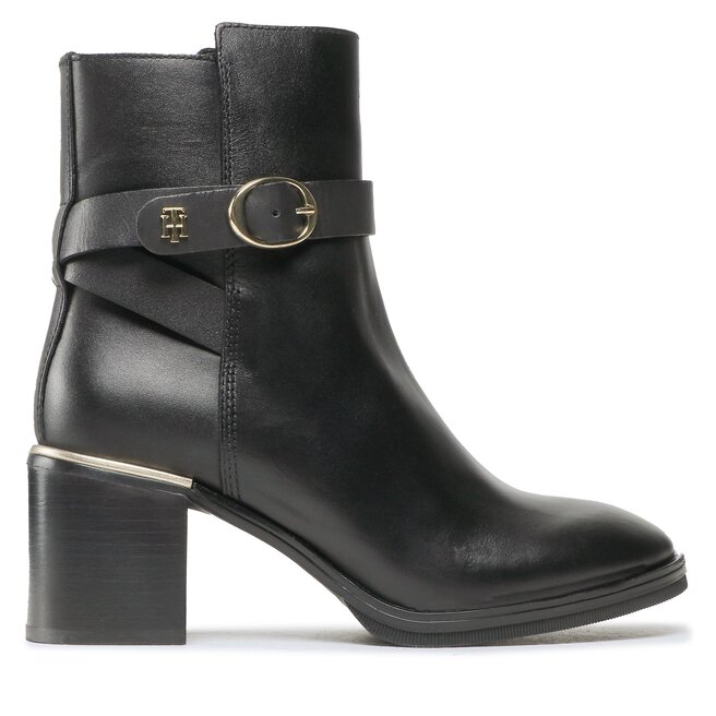 Botki Tommy Hilfiger Belt Heeled - Czarny