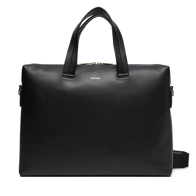 Torba na laptopa Calvin Klein Ck Premium Leather Laptop Bag - Czarny
