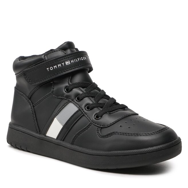 Sneakers Tommy Hilfiger High Top Lace-Up T3B9-32476-1351999 D Black 999 999 imagine noua gjx.ro