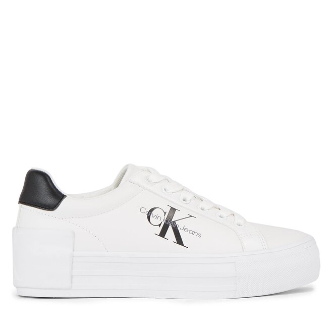 Sneakersy Calvin Klein Jeans Bold Vulc Flatform Laceup Lth Wn - Biały