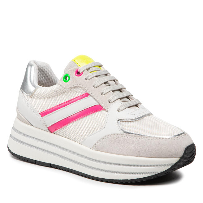 Sneakers Geox D Kency B D16QHB 08514 C1441 White/Fluofchsia 08514 08514