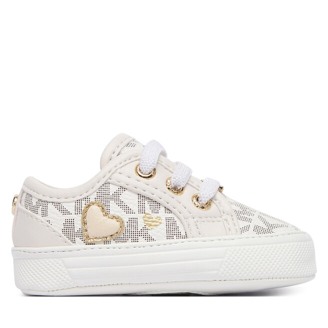 Sneakersy MICHAEL Michael Kors Baby Brittania Hearts MK04984256 Biały - dziewczęce