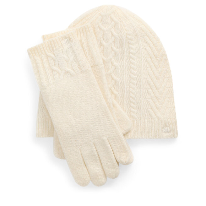 Zestaw czapka, szalik i rękawiczki LAUREN RALPH LAUREN